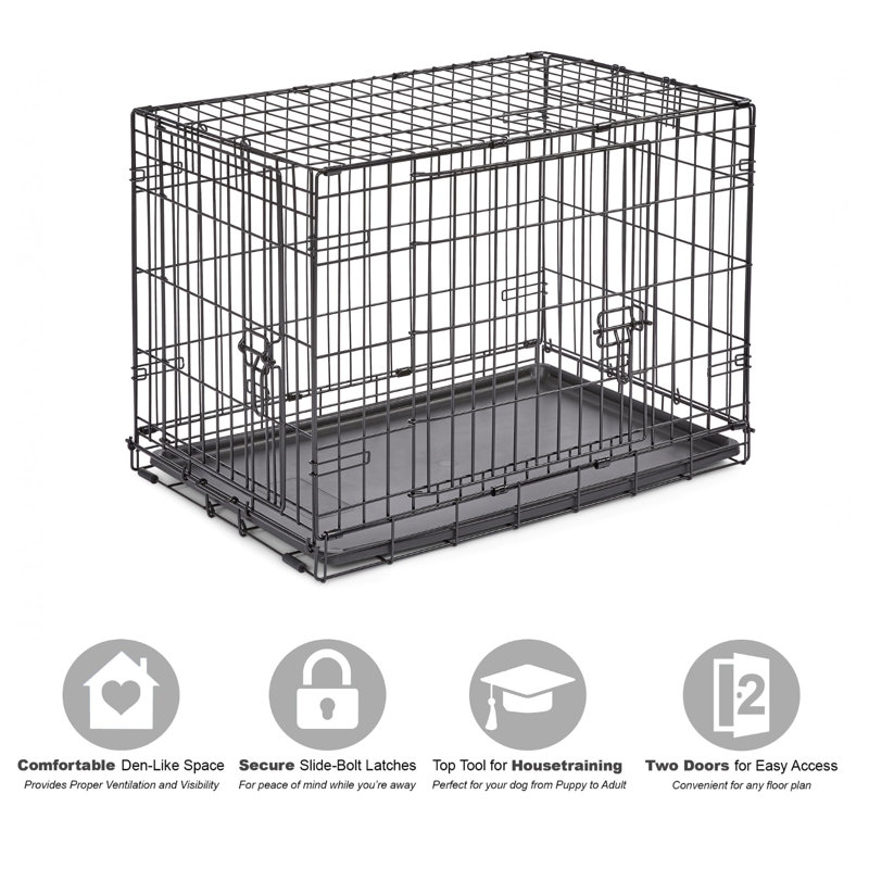 30 double door dog crate best sale